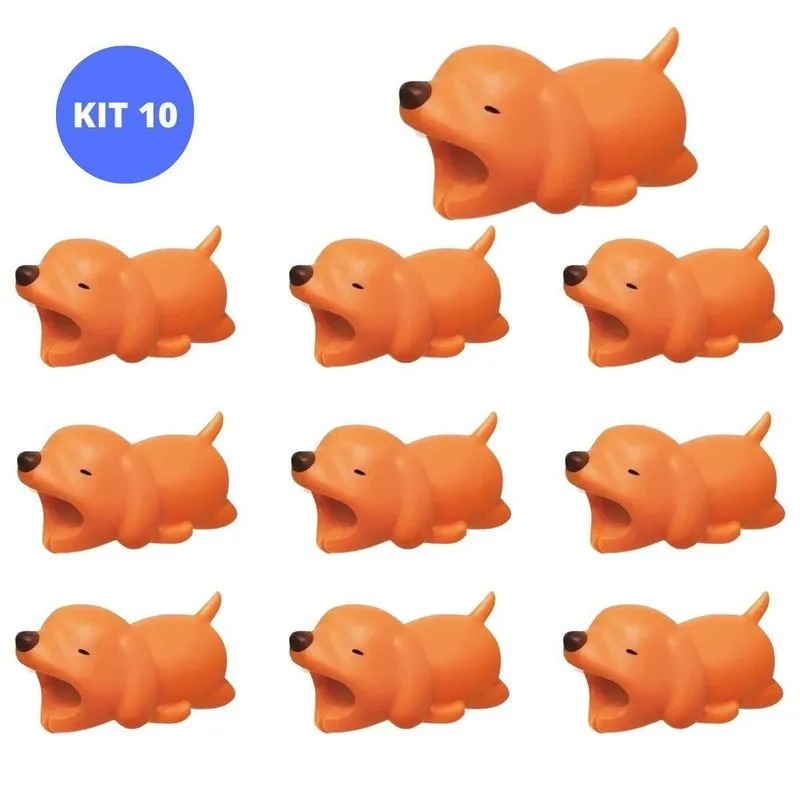 Protetor Cabo Usb Cachorro Kit 10 Unidades