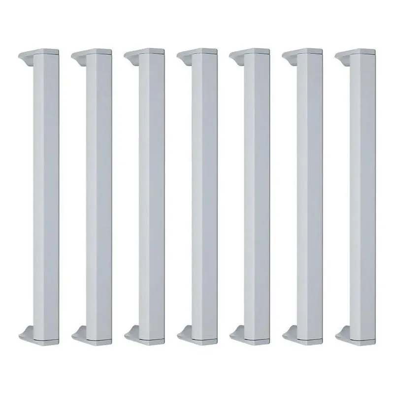 Kit 7 Pç Puxador De Guarda Roupa 160mm Alça Porta Branco Fos