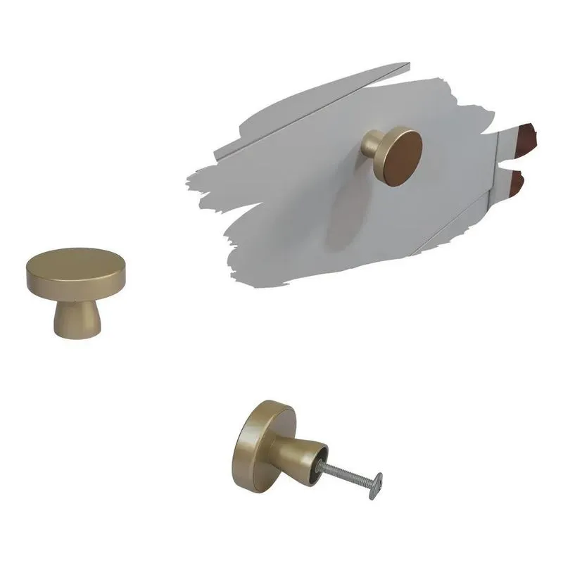Kit 8 Puxador De Gaveta Moderno/ Redondo Dourado Fosco 34mm