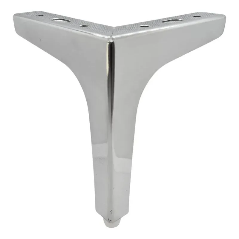 Pé De Canto Para Sofá E Móveis Cromado De Aço 15cm- 4 Uni