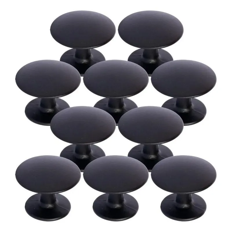 10 X Puxador Ponto Gaveta Armário Móveis Retrô Preto Fosco