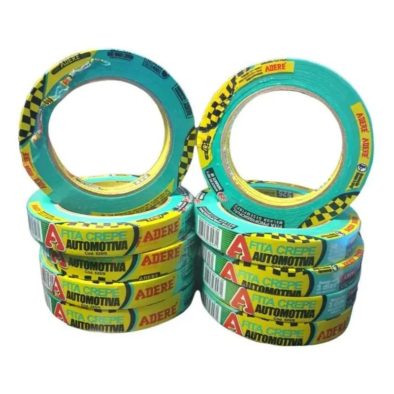 5x Adere 10 Fitas Adesivas Crepes Automotiva 18mm X 50m Cor