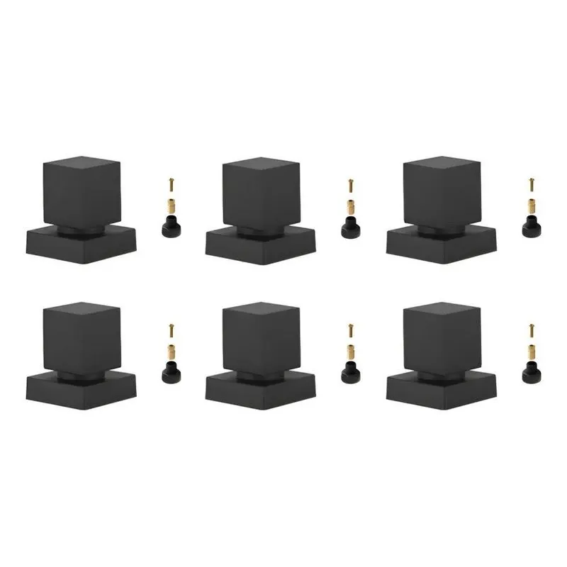 6 Acabamento Registro Quadrado Preto 1/2-3/4+adaptador Docol