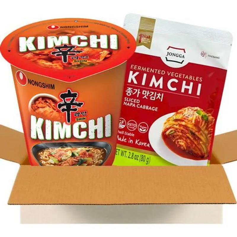 Kit Comida Coreana Lamen Kimchi Cup &amp; Kimchi Conserva Jongga