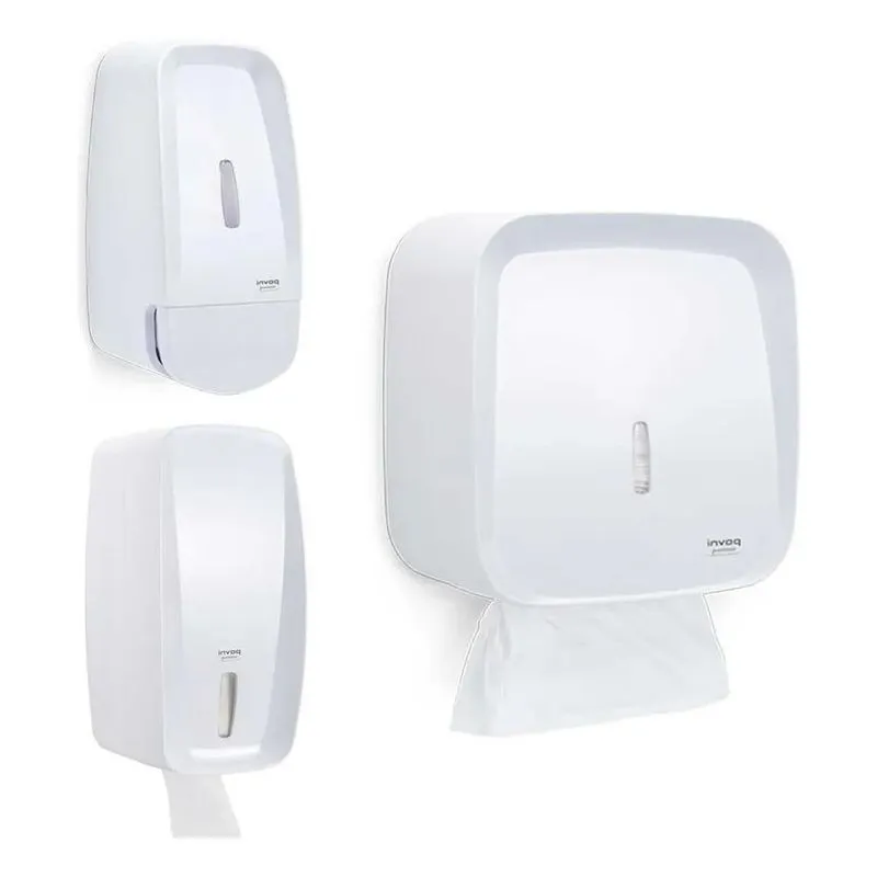 Kit 1 Dispenser Sabão + 1 Toalheiro + 1 Porta Papel Ca Branc