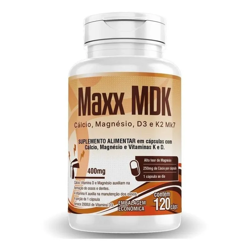 2x Magnésio Quelato 120 Cápsulas + Cálcio, Vitamina D3 E K2