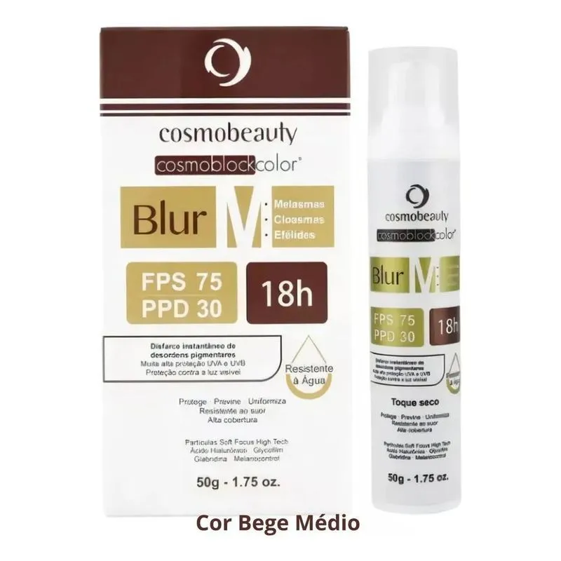 Blur M Cor Bege Médio Fps 75 Melasma Resistente A Água Cosmo