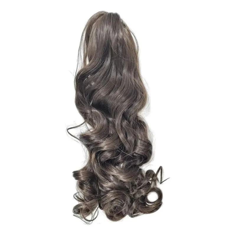 Aplique Rabo De Cavalo 45cm F Ondulado Castanho Claro 8