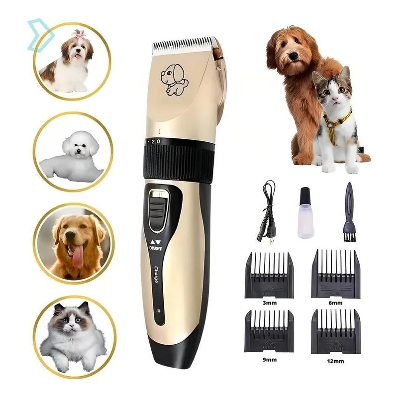 2x Máquina De Tosa Aparador De Pelos Profissional Para Pet C
