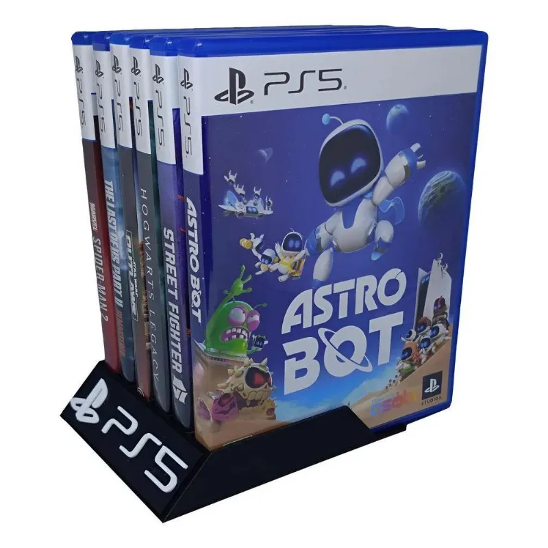 Suporte Organizador Para 6 Jogos Do Ps5 Playstati Preto
