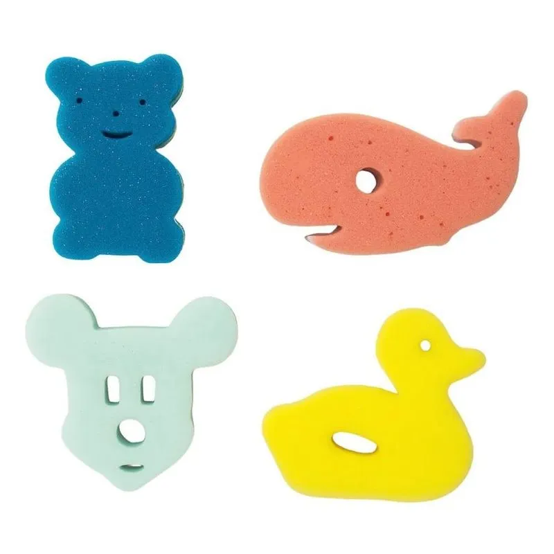 Kit 4 Esponja Bucha Infantil Para Banho Divertida Desenho