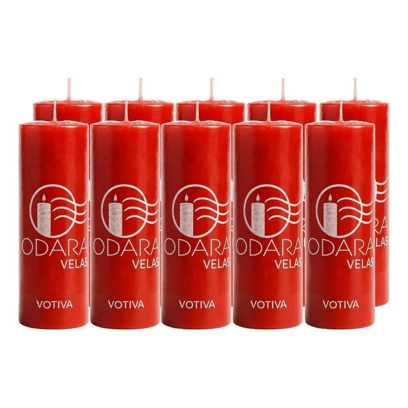 Kit 10 Velas Vermelhas 7 Dias 260g Votiva -envio Todo Brasil
