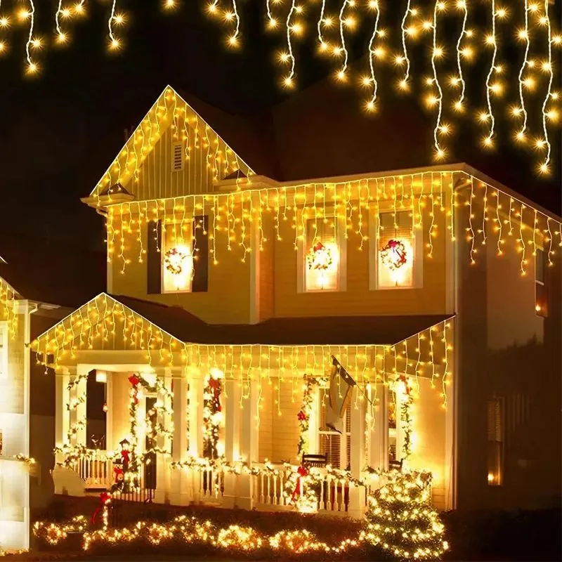 Cascata 10m 400 Leds Fio Branco Luz Quente Fi Branco Frio 22