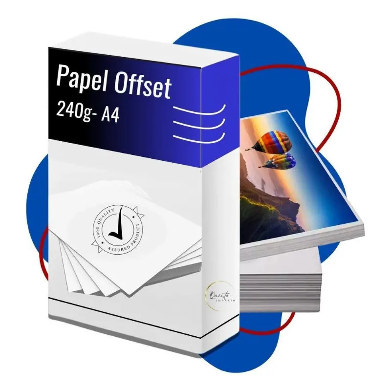 Papel Offset 240g Cartão 250 Folhas A4 Branco Sulfite Premiu