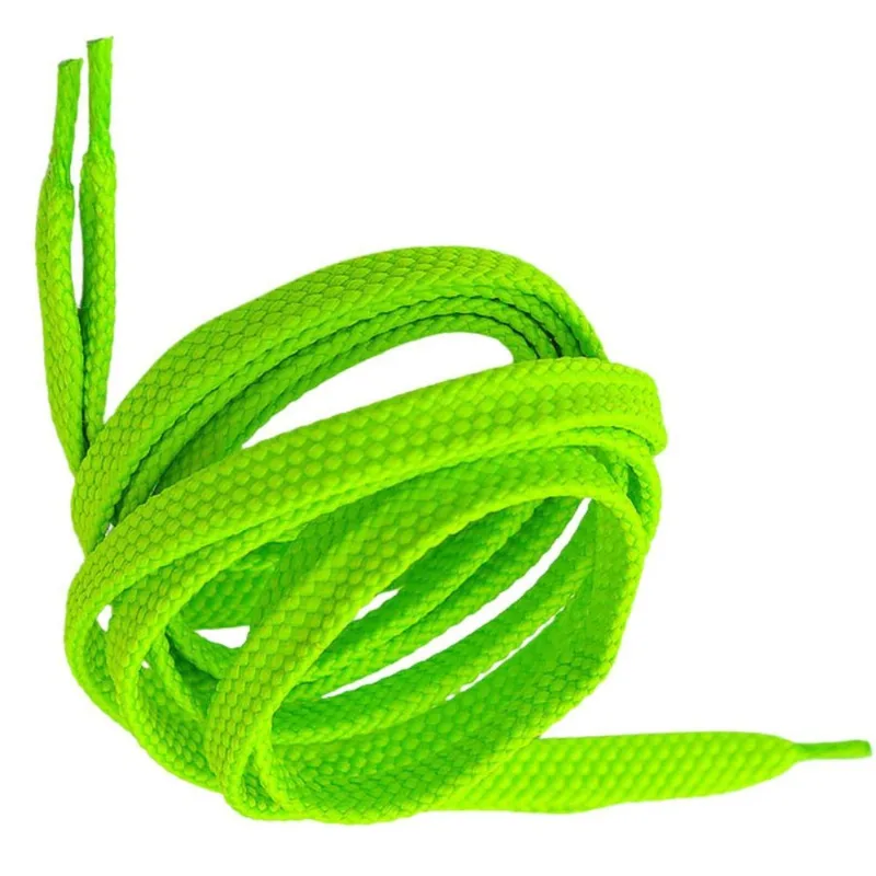 Par De Cadarço Verde Limão Neon Chato Tradicional 120cm