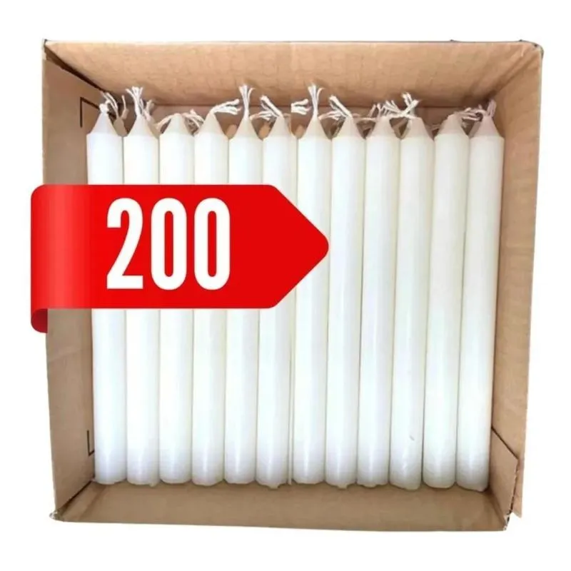 200 Velas Palito Branca 13,5 Cm Qualidade E Barato