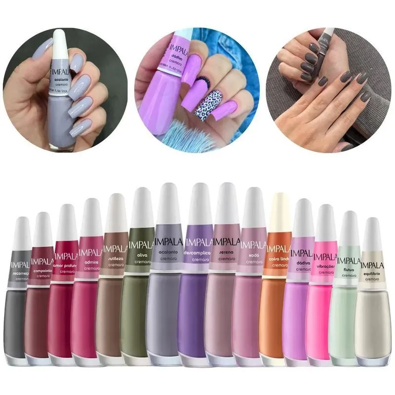 2x Kit 15 Esmaltes Sortidos Impala Coleção Cores Da Sua Moda