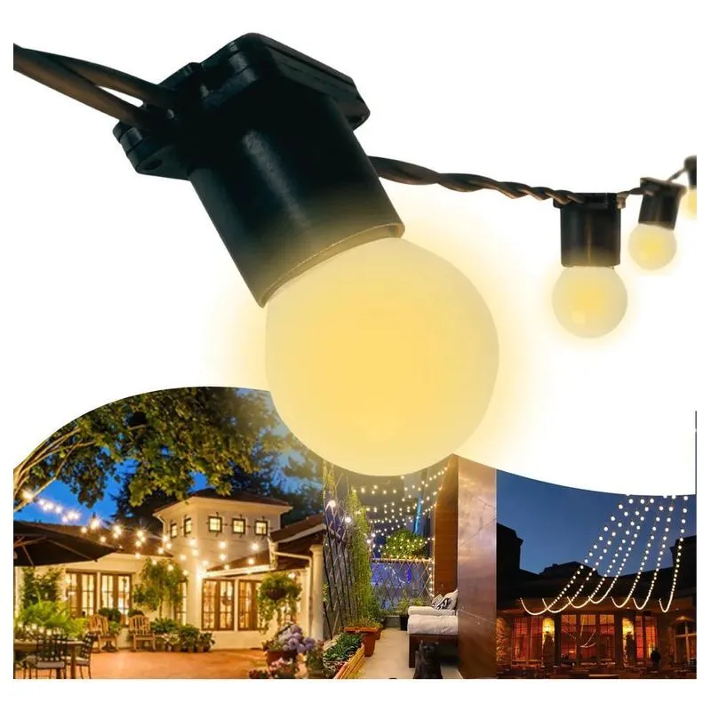 Varal Luz 20m Externo Com Lâmpada Led Quente Gambiarra Pr 11