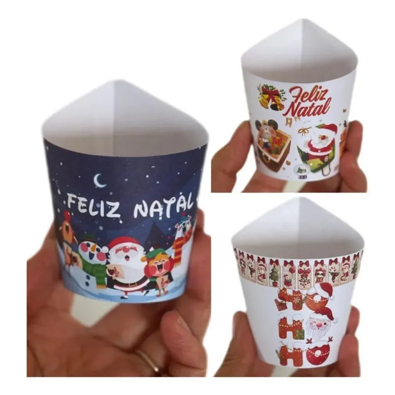 100 Cachepots Modelo 1 Natal Branco
