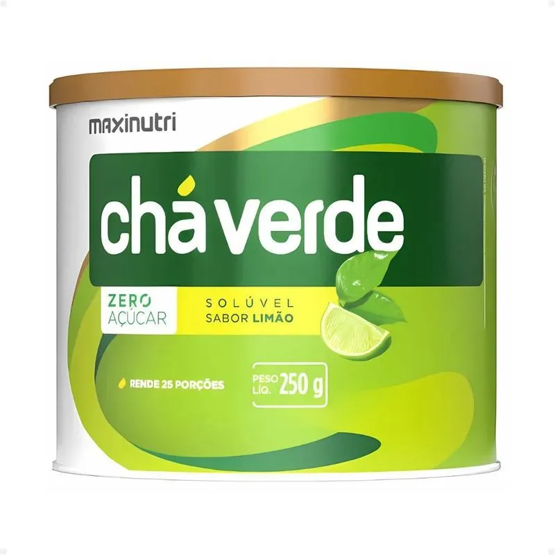 3x Chá Verde Solúvel Limão Zero - 250 Gramas - Maxinutri