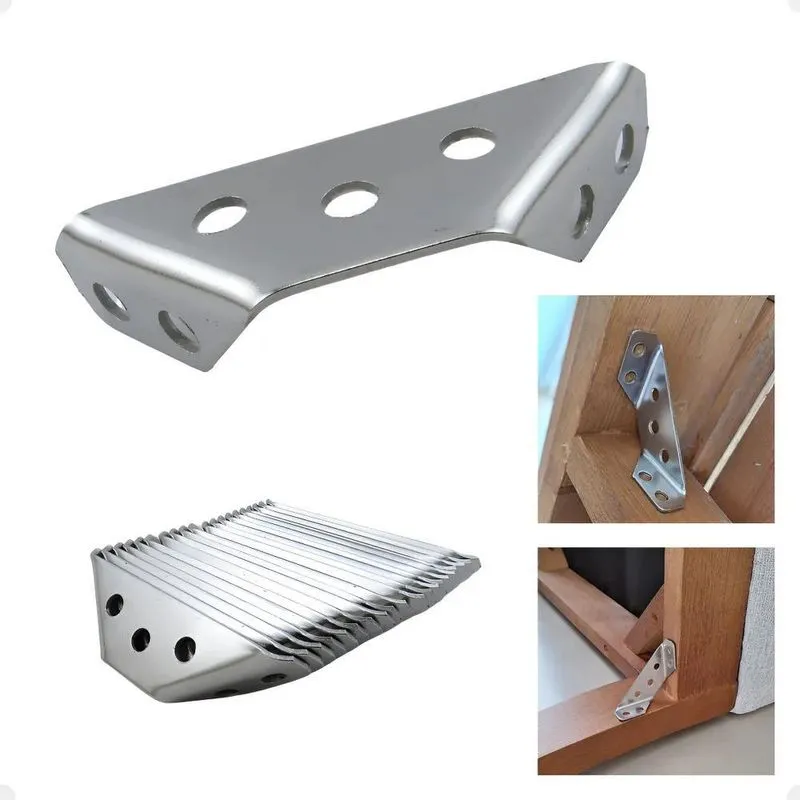 20 Conector De Canto Cantoneira Móveis Universal Aço Inox