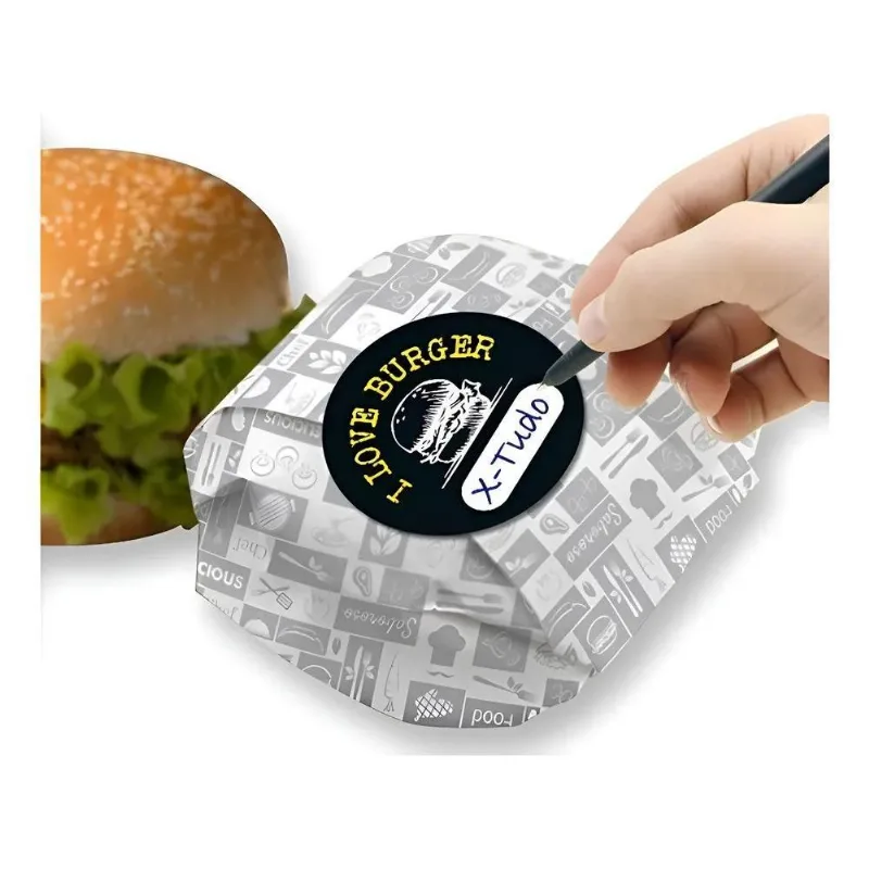 Etiqueta Lacre Segurança Redondo Hamburguer Lanche Delivery