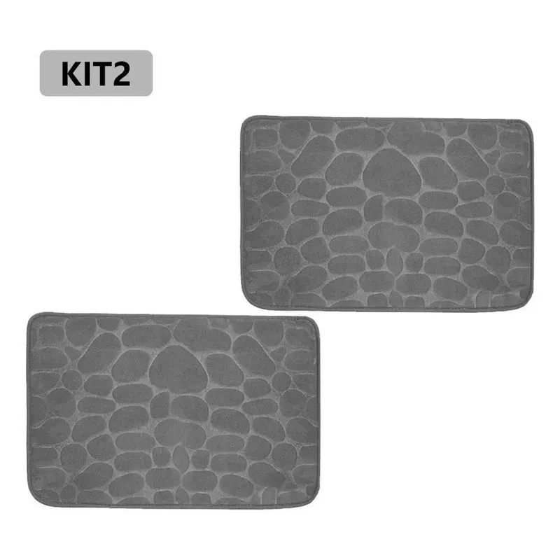 2x Kit 2 Tapetes De Banheiro Antiderrapante Macio 40x60cm