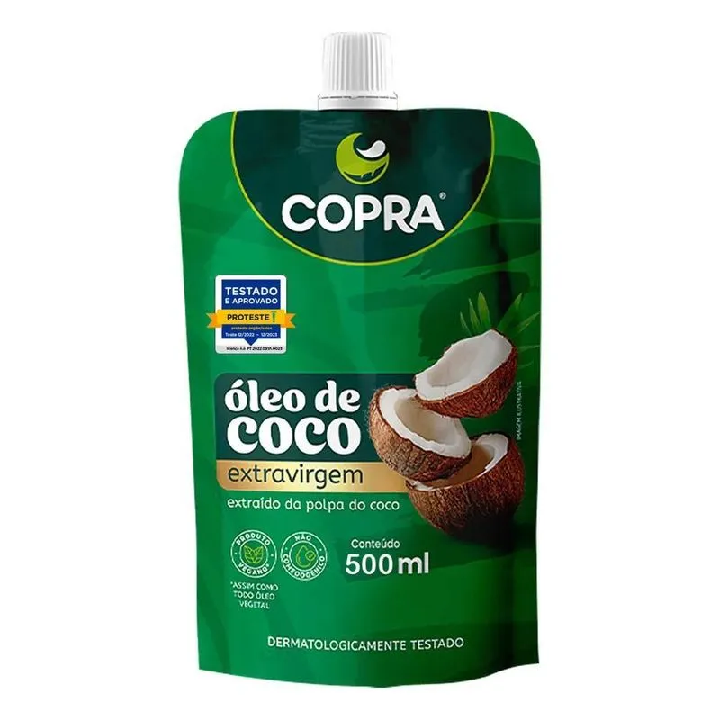 5x Óleo De Coco Extravirgem Copra 500ml Pouch
