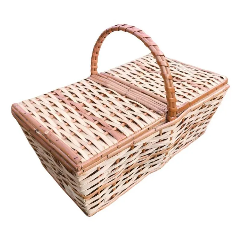 Cesta Para Piquenique Vime Com Verniz Retangular 42cm - Marr