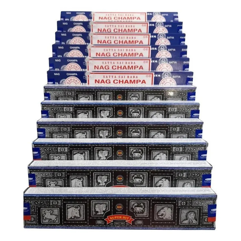 3x Incenso Massala Sai Baba E Super Hit Melhores Satya 12cx/