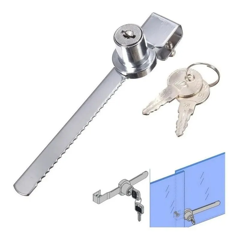 5x Fechadura Vitrine Freezer 140mm Trava Jacaré 2 Chave Star