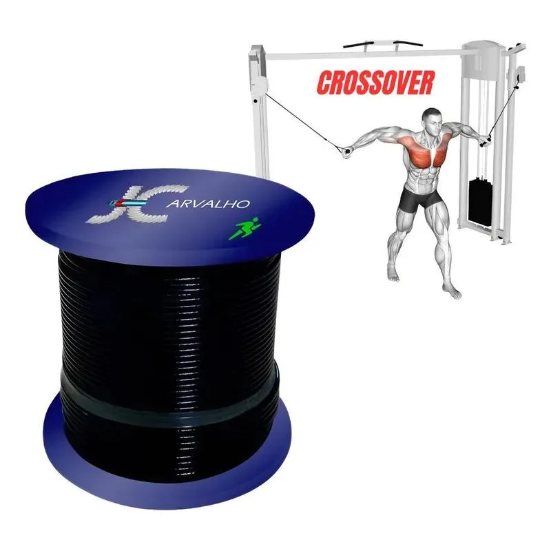 2x 50m Cabo De Aço 1/8 6x19 Revestido Nylon Academia Resiste