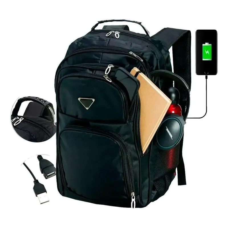 Mochila Masculina Faculdade Impermeável Resis Vermelho Liso
