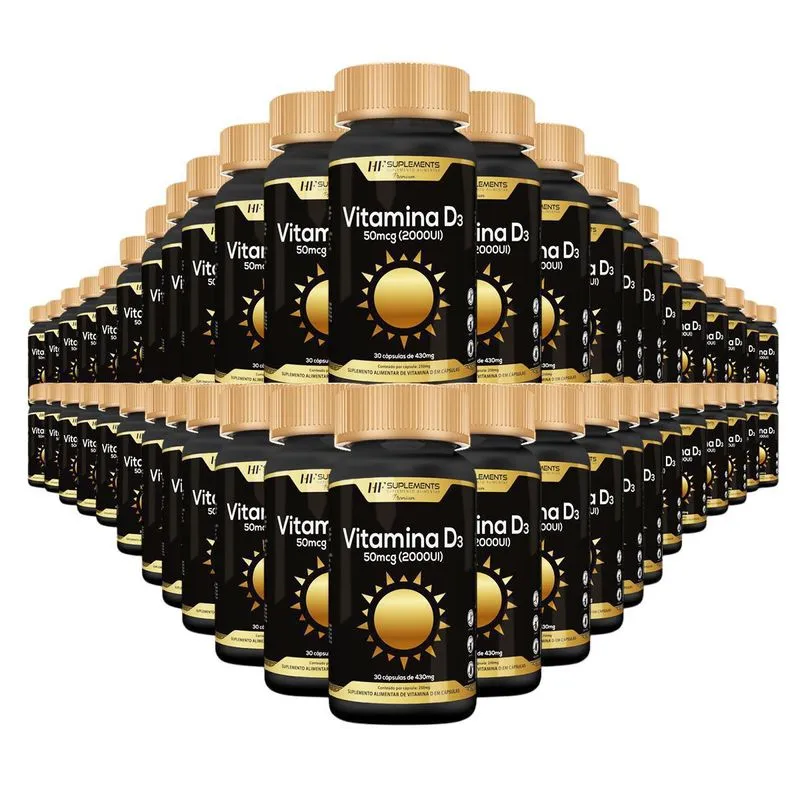 Kit 50 X Vitamina D3 2000 Ui 30 Caps Premium Hf Suplements