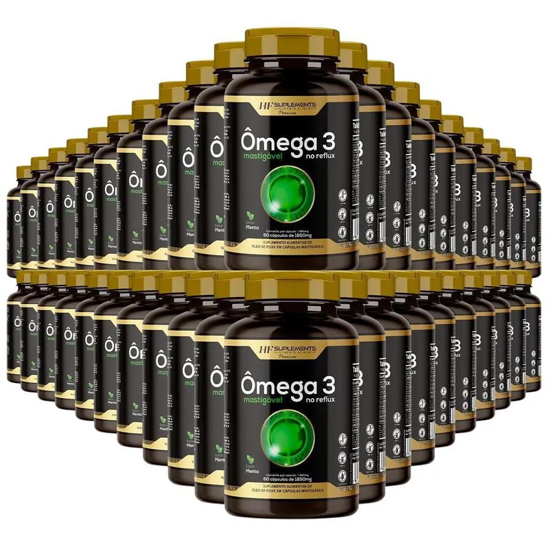 Kit 50 Ômega 3 1850mg No Reflux Mastigavel Menta