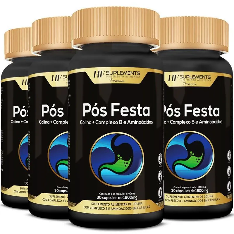 Kit 4 Pós Festa Colina + Complexo B 1600 Mg 30 Caps Hf