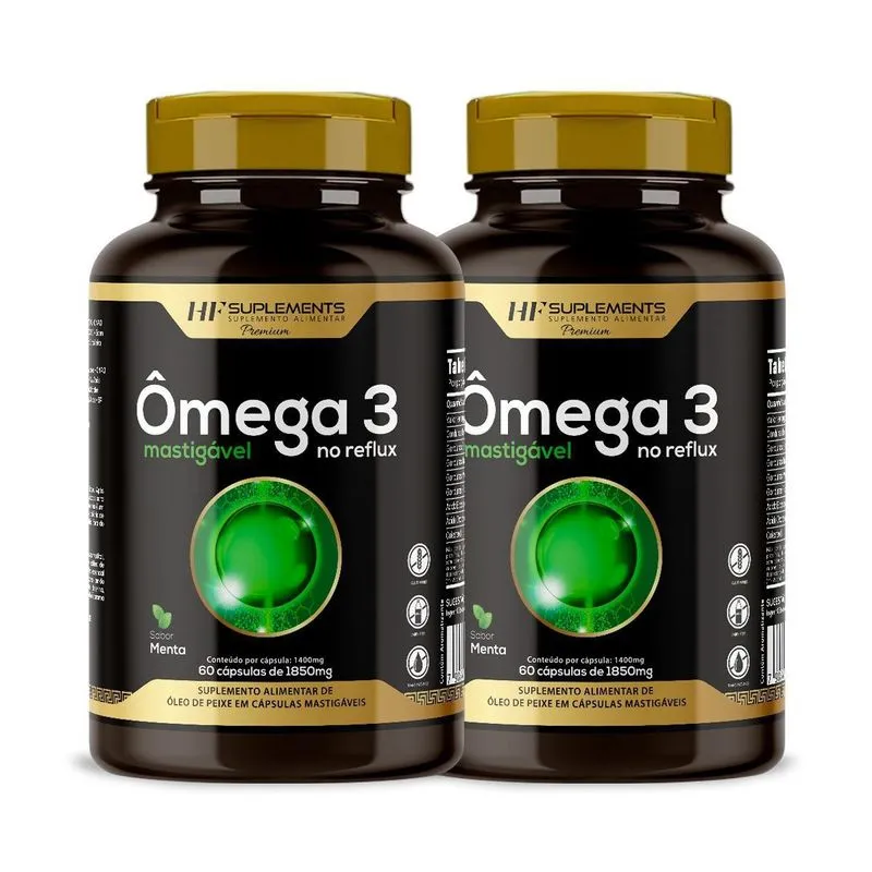 2x Omega 3 Aumenta Imunidade 60caps Gelatinosas No Reflux