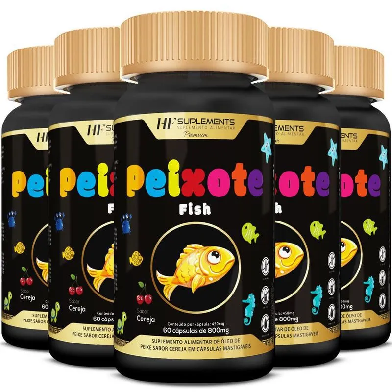 Ômega 3 Kids Bom Desenvolvimento Infantil Sabor Cereja 5un