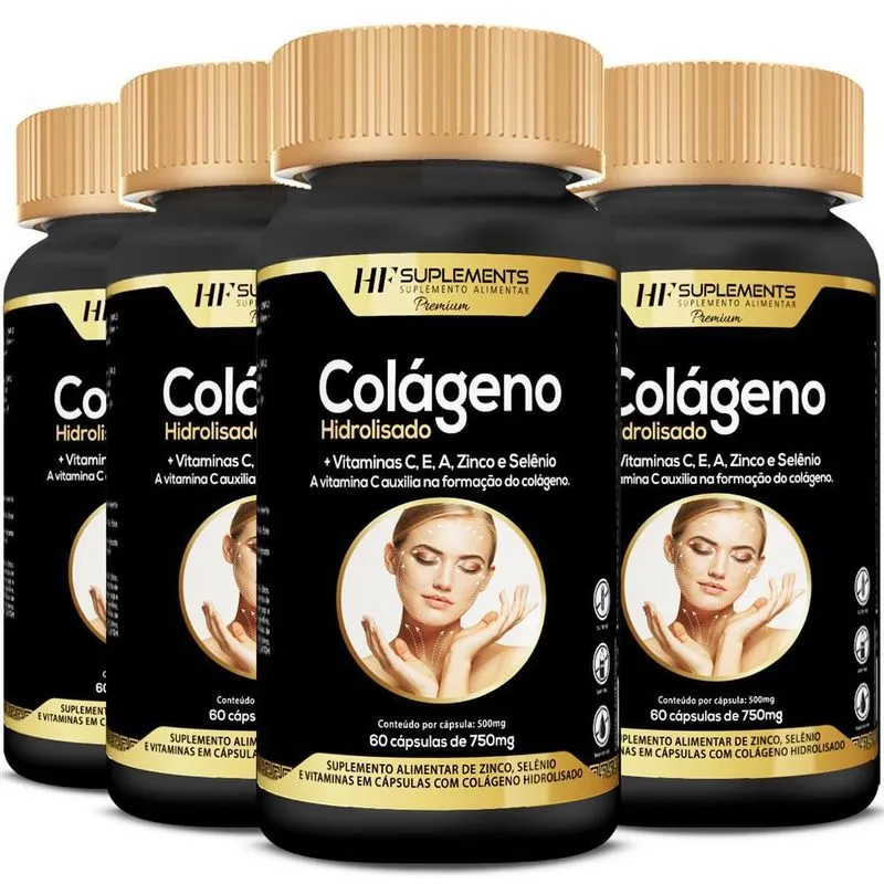 4x Colageno Hidratação Intensa Recuperação Da Pele Rugas