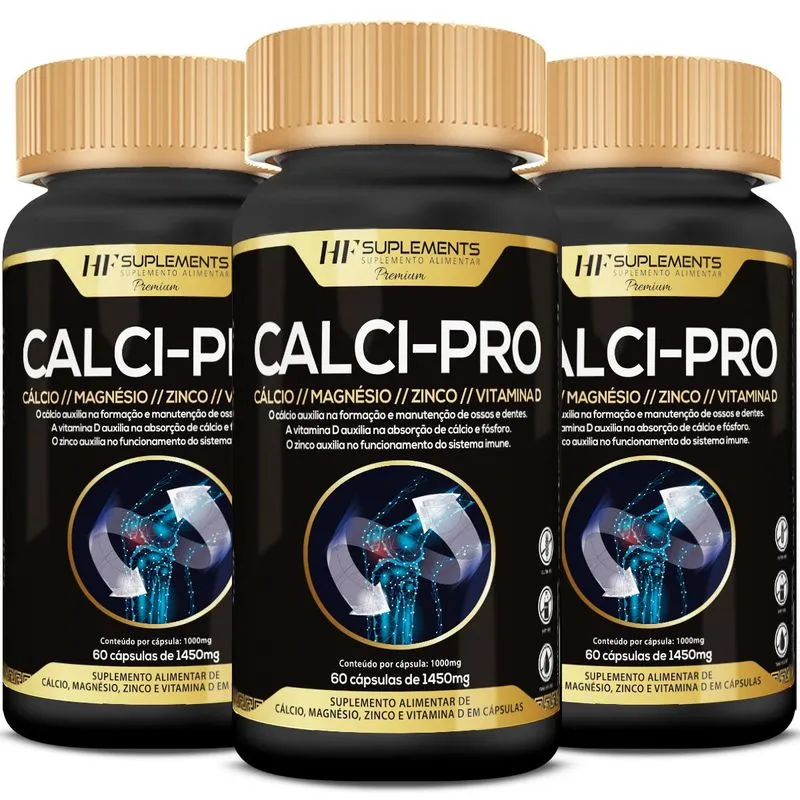 3x Calci-pro Premium 1450mg 60caps Hf Suplements