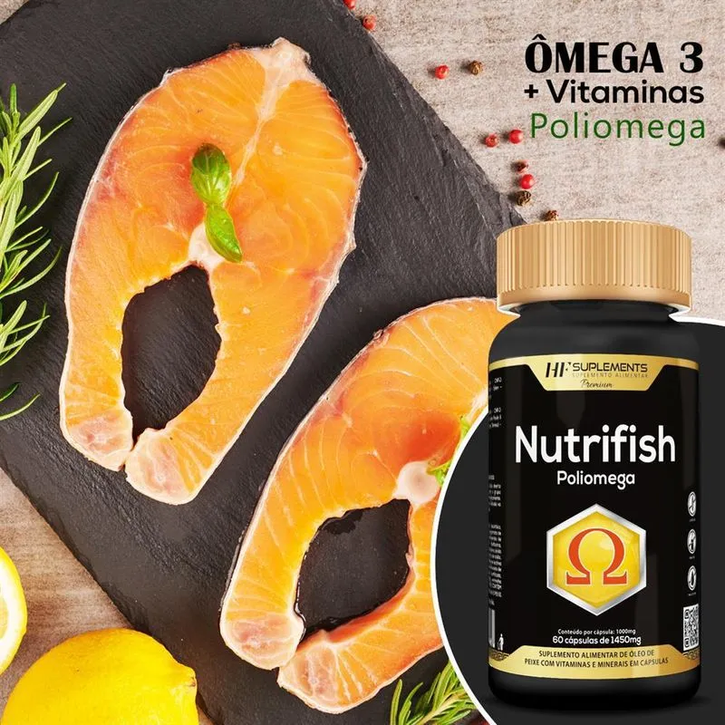 3x Oleo De Peixe Com Vitaminas E Minerais Poliomega