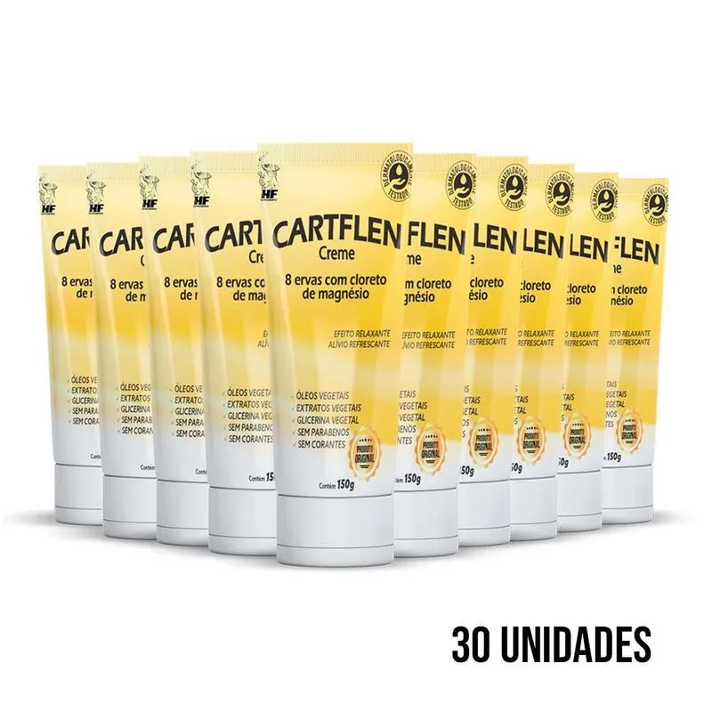 30x Cartflen Creme Massagem Cloreto De Magnesio