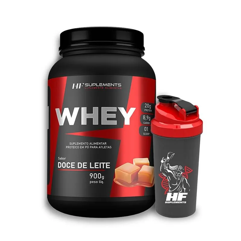 Whey protein doce de leite 900G + coqueteleira