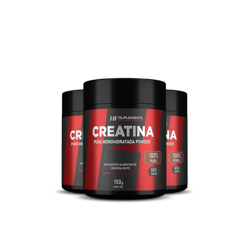3X creatina pura em pó 3G hf suplements 150G