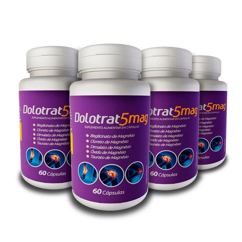 Kit 4x Dolotrat 5mag 5 Tipos De Magnesio 60 Capsulas