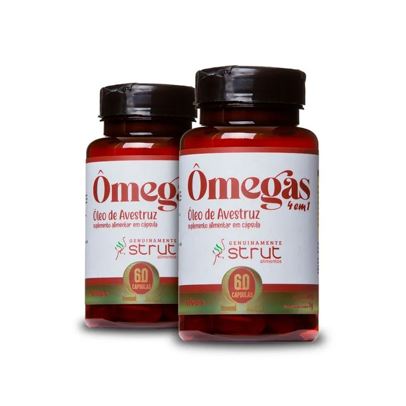 2X oleo de avestruz strut original omega 3 6 7 9 hf suplements