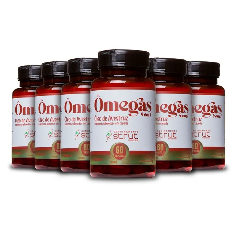 6X oleo de avestruz strut original omega 3 6 7 9 hf suplements