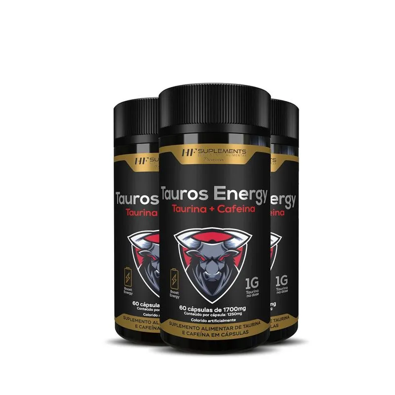 Kit 3 Tauros Energy 1700mg 60caps Hf Suplements