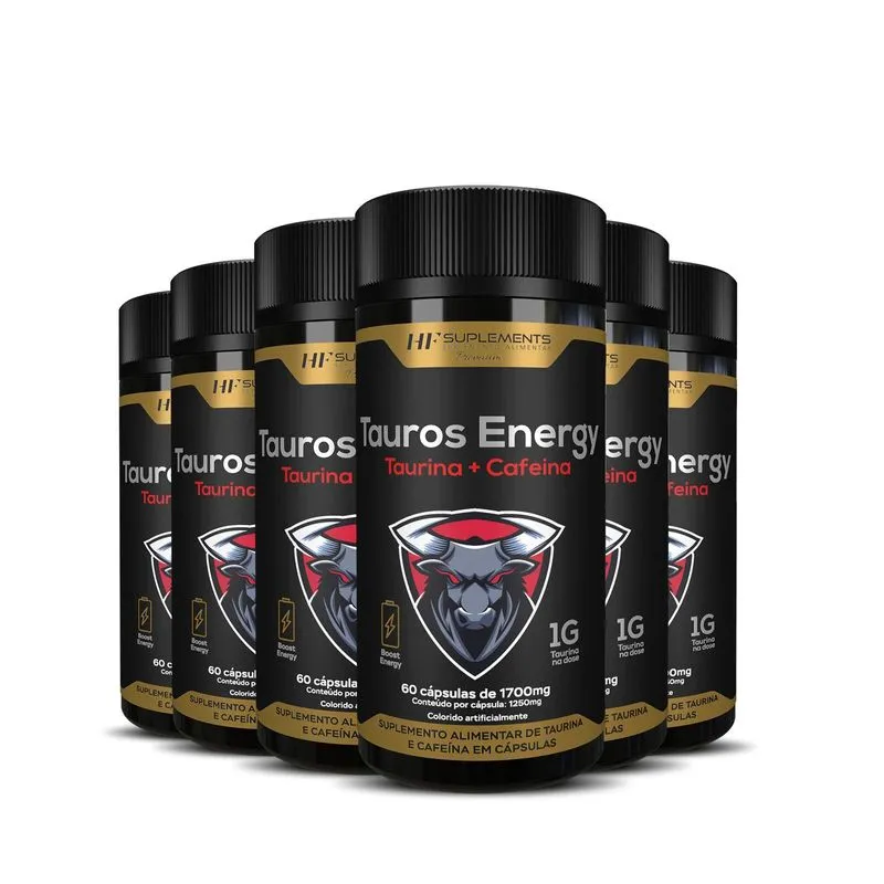 6x Tauros Energy 1700mg 60caps Hf Suplements
