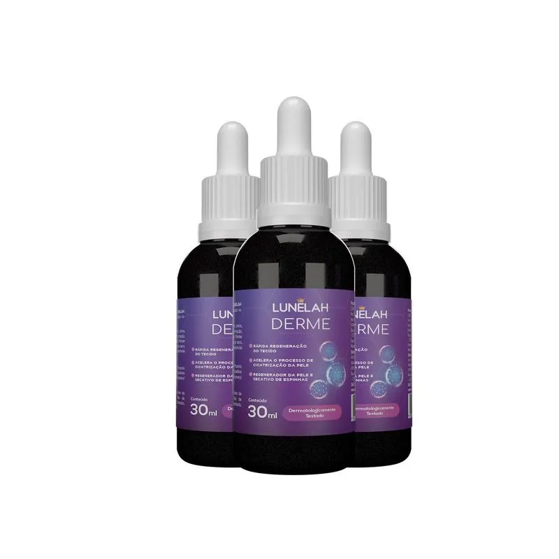 3x Lunelah Derme Oleo Regenerador Ozonizado 30ml